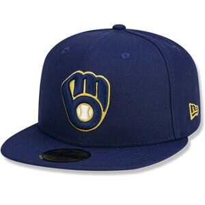 Milwaukee Brewers New Era Authentic On-Field 59FIFTY Fitted Hat - Navy Sz 7 1/2